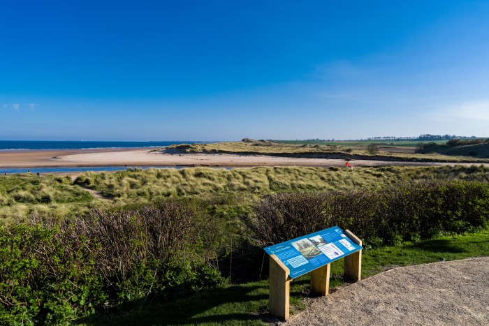 The view from Dr Joy's Garden onto Alnmouth Estuary