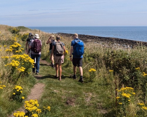 Walkers on the coast path