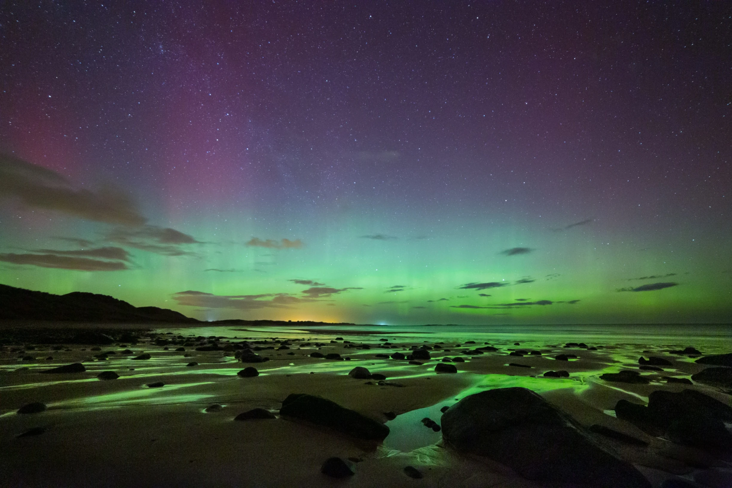 Northern Lights over the Northumberland Coast