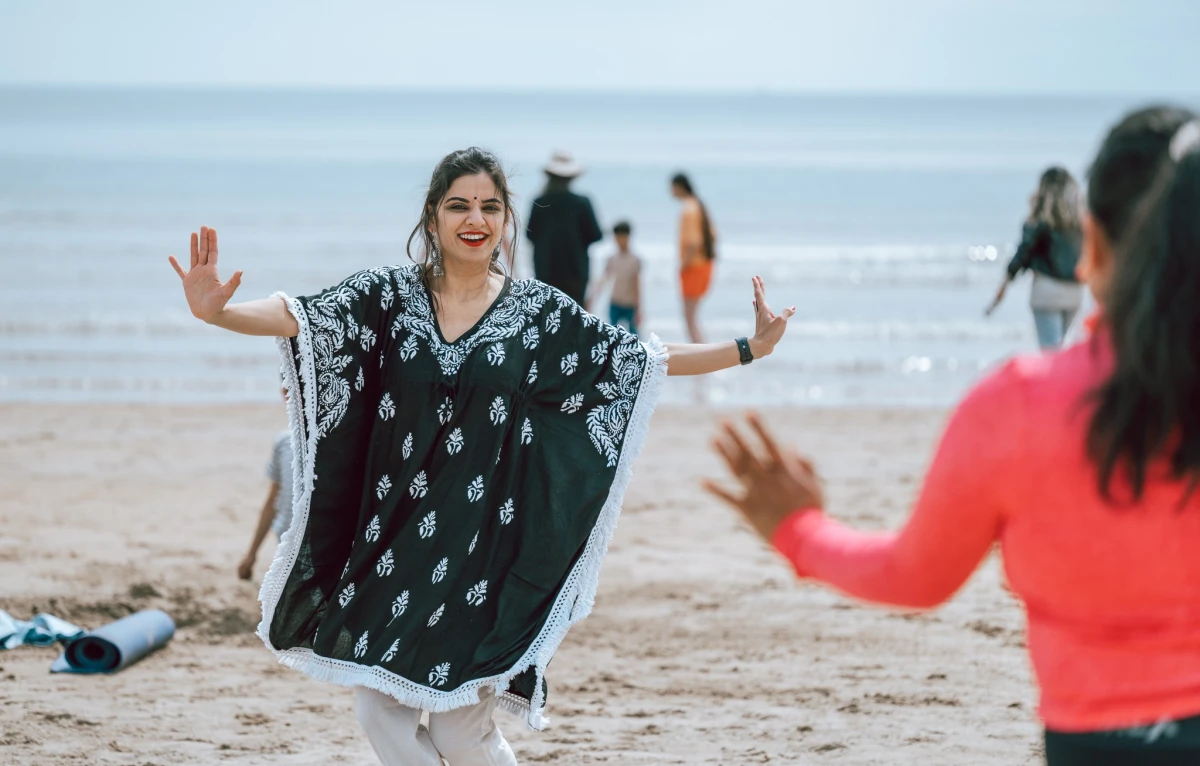 Bollywood dancer on the beach